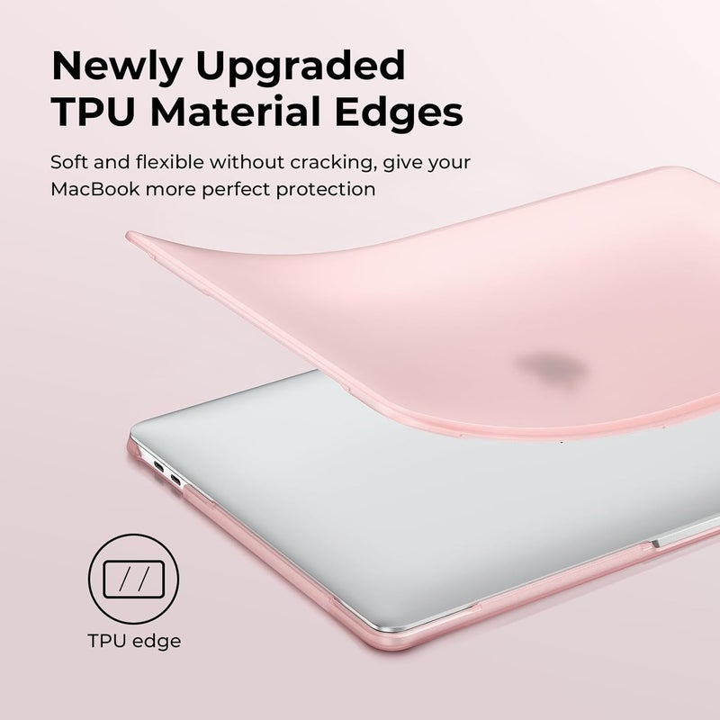 BlueSwan Anti-Cracking Hard Shell Case for MacBook Pro 13 inch, M2/M1 2025 2022-2017 A2338 A2289 A2251 A2159 A1989 A1706 A1708, Scratch Resistant & Drop-Protection Soft TPU Bumper, Frosted Baby Pink - Image 2